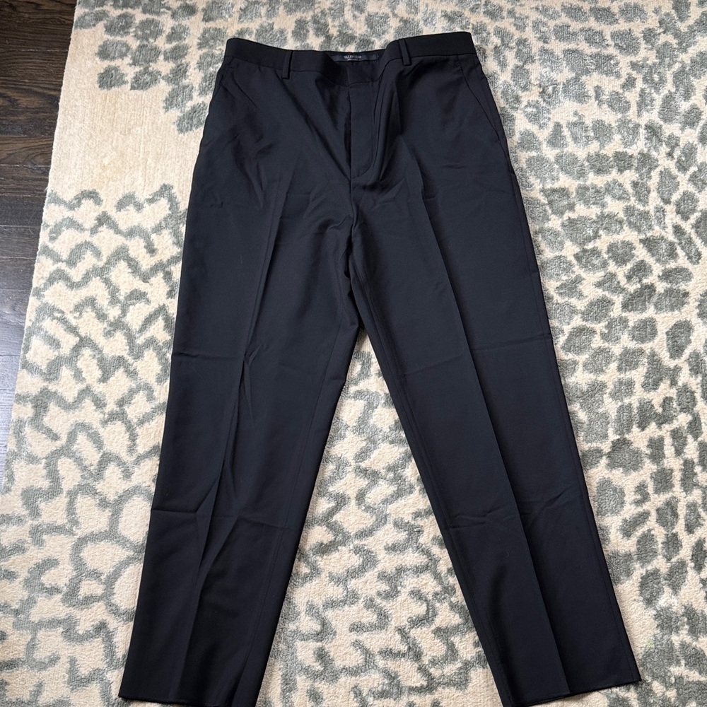 Valentino Men's Black Dress Pants 50 wool mohair mix